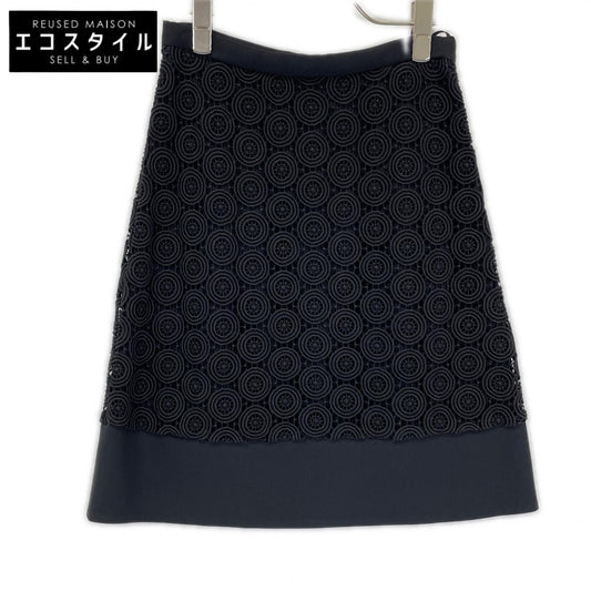 PRADA プラダ 13SS P182B ブラック 刺繍デザイン スカート スカート