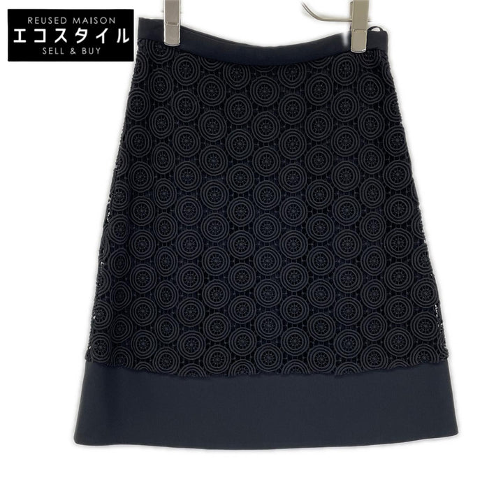 PRADA プラダ 13SS P182B ブラック 刺繍デザイン スカート スカート