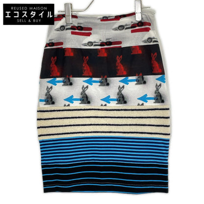PRADA プラダ 31081 トライアングルロゴ ピクトラビット 異素材ミックス スカート スカート