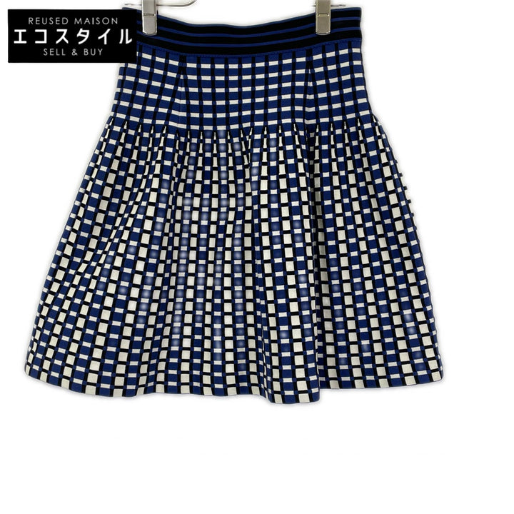 PRADA プラダ 14SS 121063 ブルー 総柄 ニットスカート スカート