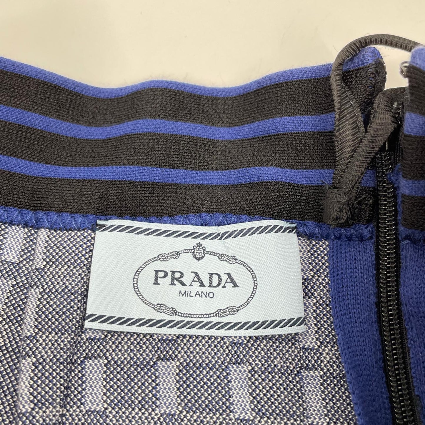PRADA プラダ 14SS 121063 ブルー 総柄 ニットスカート スカート