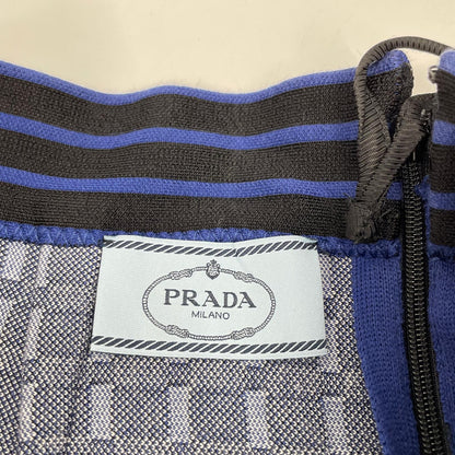PRADA プラダ 14SS 121063 ブルー 総柄 ニットスカート スカート