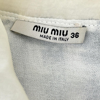 MIUMIU ミュウミュウ MF2246 レースカラー ノースリーブ ツイードワンピース ワンピース