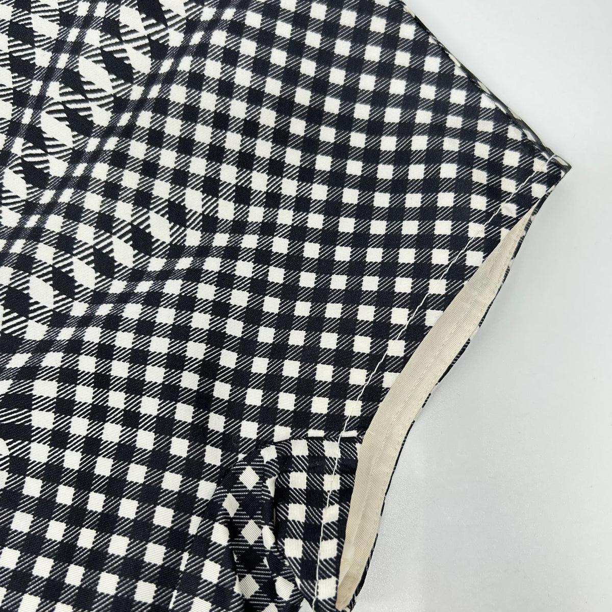PRADA Prada 230546 silk gingham-check waist-ribbon half-zip dress dress