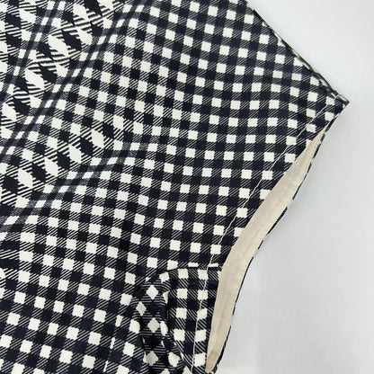 PRADA Prada 230546 silk gingham-check waist-ribbon half-zip dress dress
