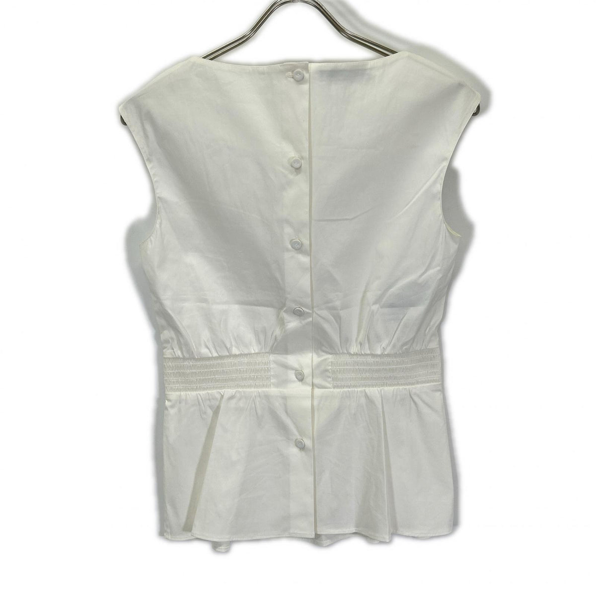 PRADA Prada P9978R white boat-neck ribbed blouse top