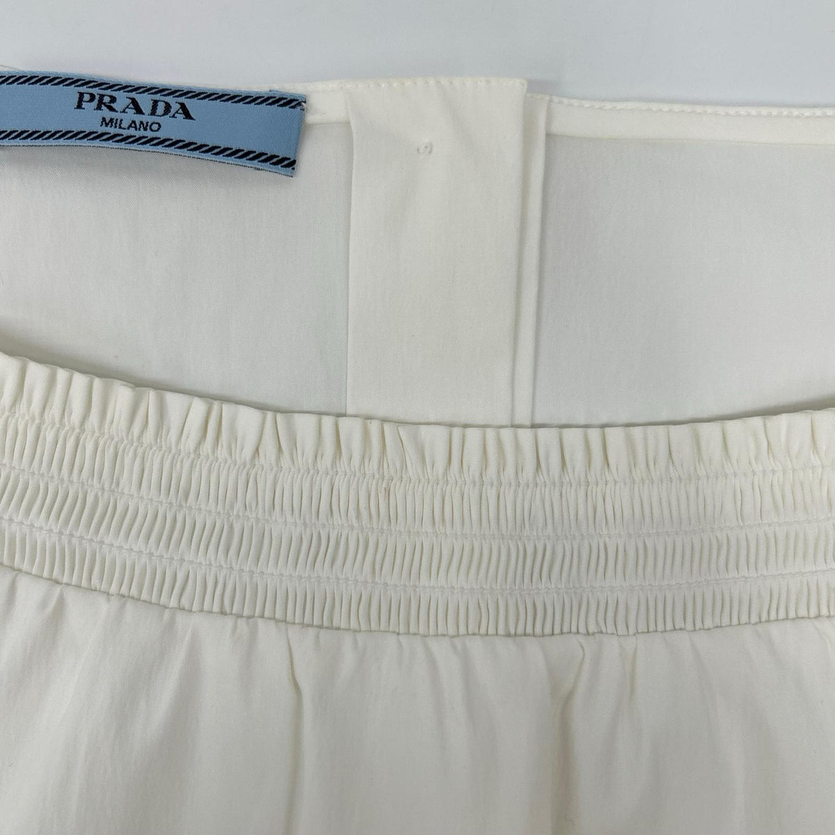 PRADA Prada P9978R white boat-neck ribbed blouse top