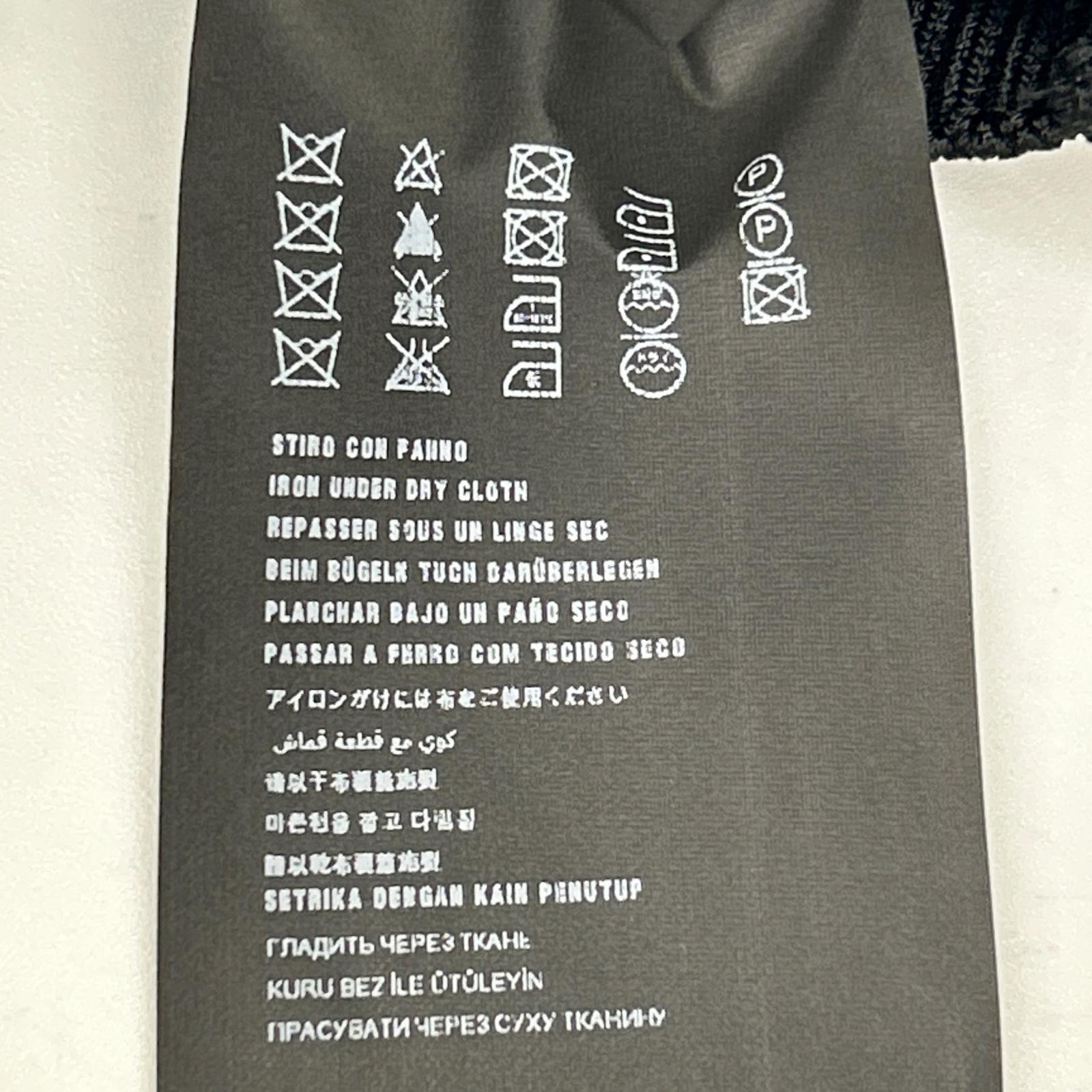 PRADA プラダ P24P49 ブラック グリーン×ネイビーライン リブニット トップス