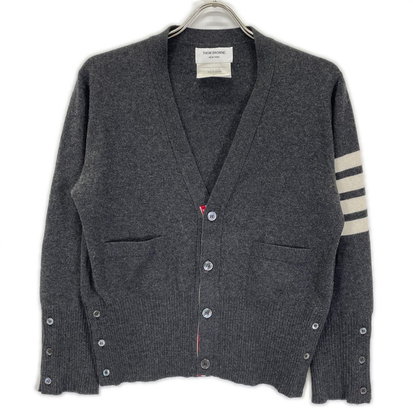THOM BROWNE トムブラウン 4BAR アームライン ウールニットカーディガン トップス
