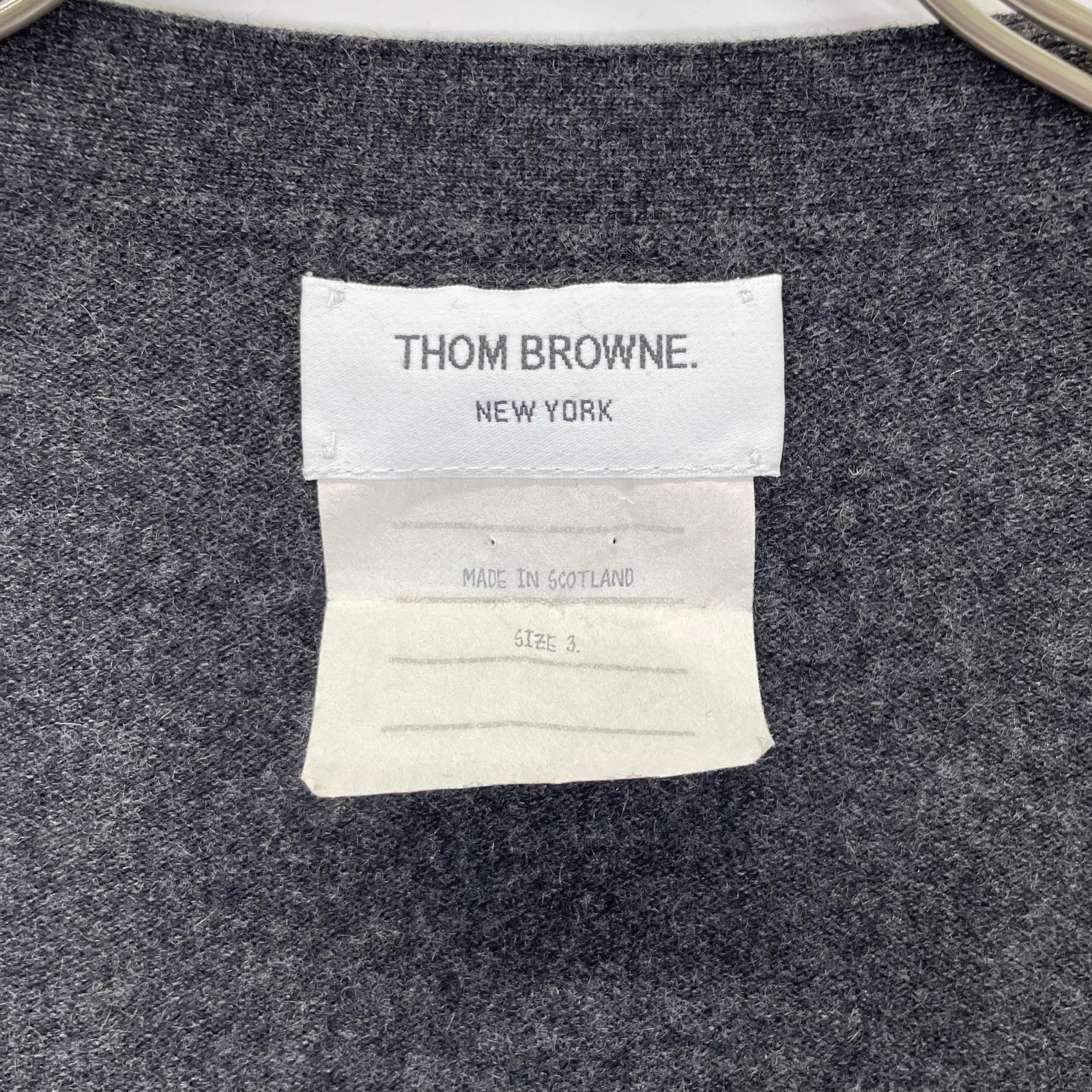 THOM BROWNE トムブラウン 4BAR アームライン ウールニットカーディガン トップス