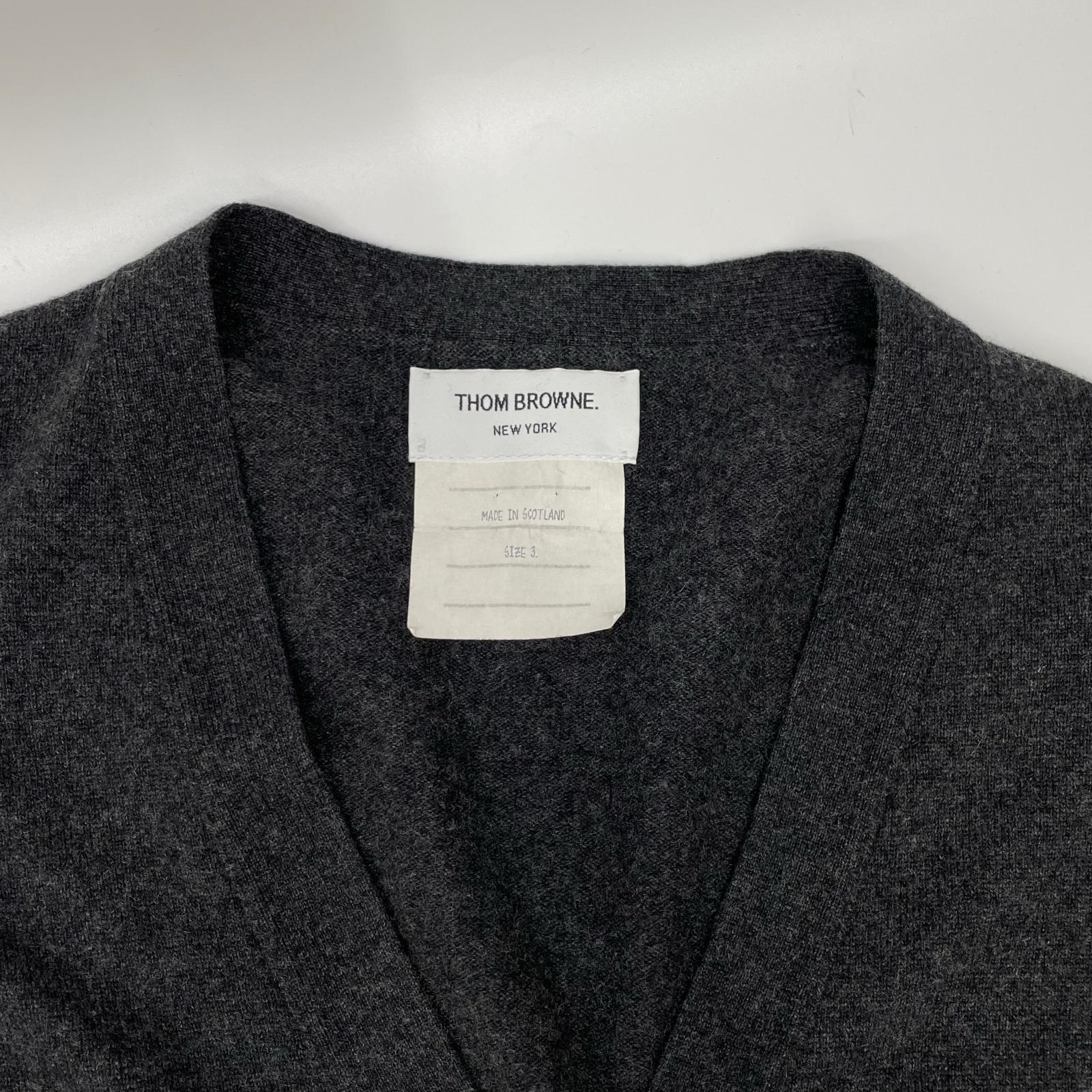 THOM BROWNE トムブラウン 4BAR アームライン ウールニットカーディガン トップス