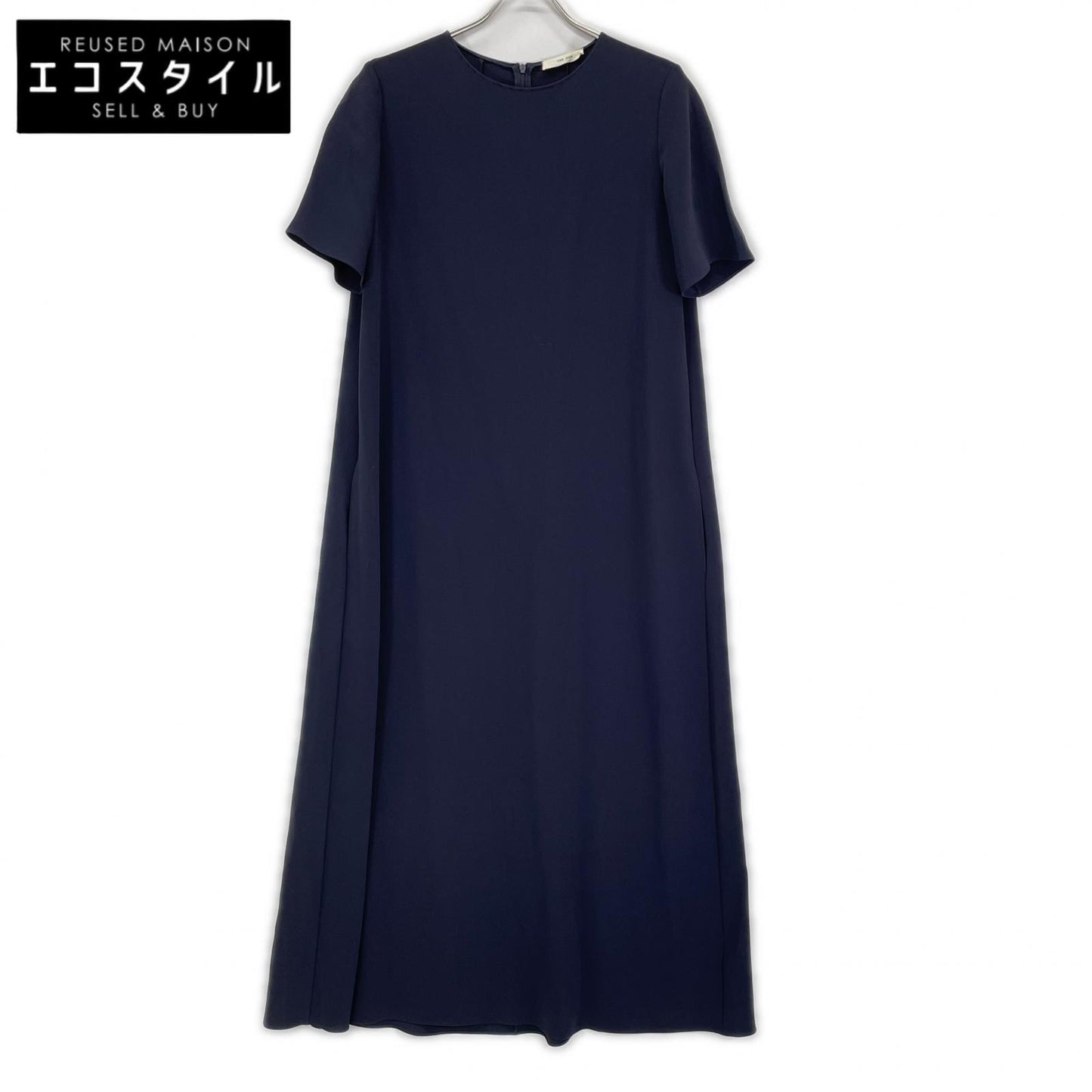 THE ROW ザ ロウ 5576-W1968 Robi ネイビー ハーフスリーブ マキシワンピース ワンピース