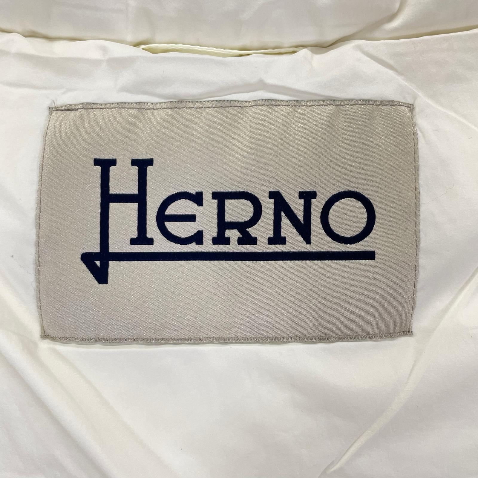 HERNO ヘルノ PI0562D ホワイト ウルトラライトグースダウン 編み込み ダウンジャケット ジャケット