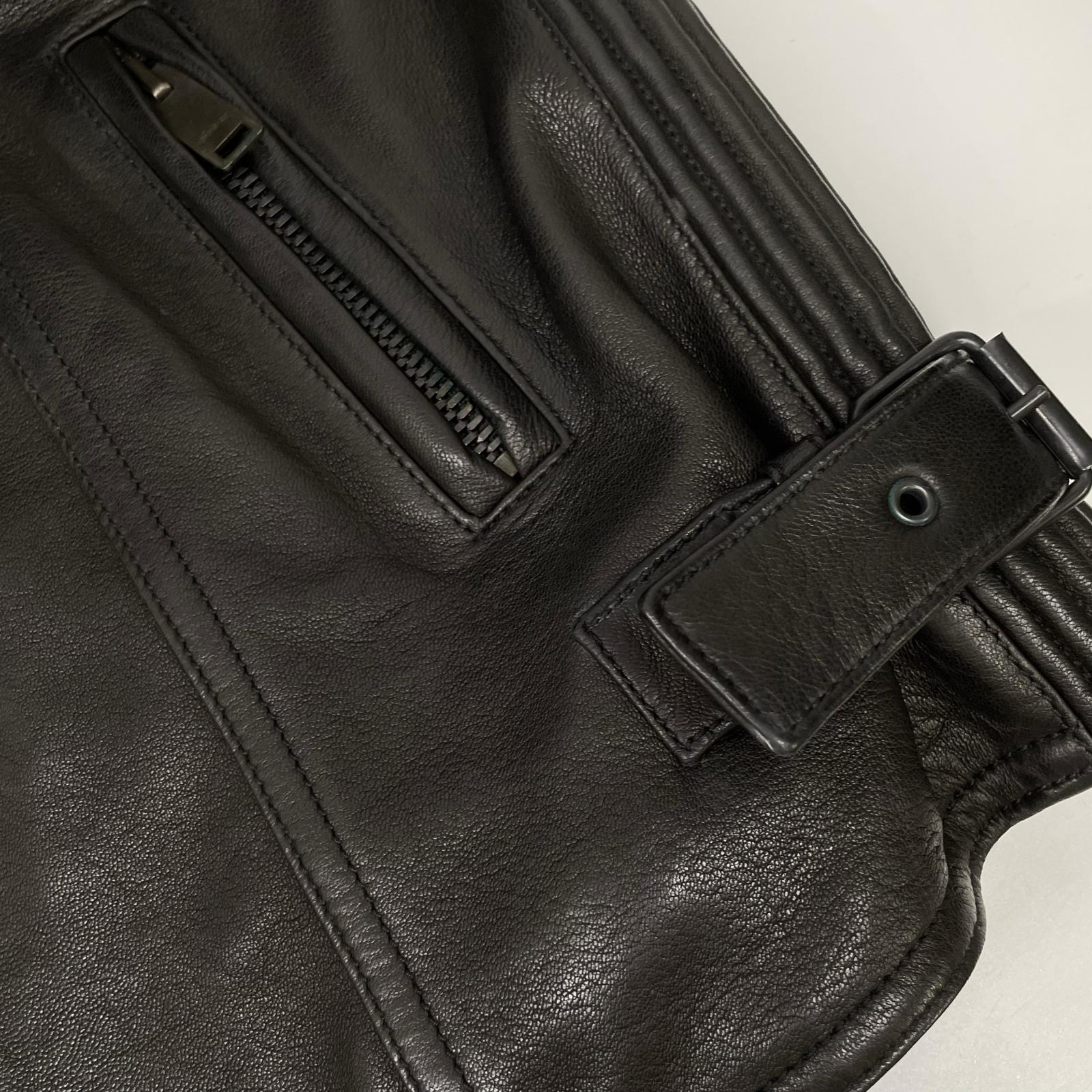 GUCCI グッチ 165399 XN029 ブラック ラムレザー ライダースベスト ベスト