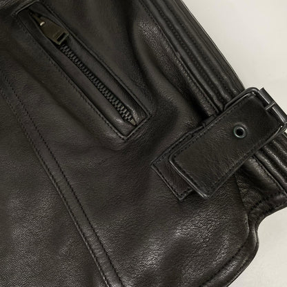GUCCI グッチ 165399 XN029 ブラック ラムレザー ライダースベスト ベスト
