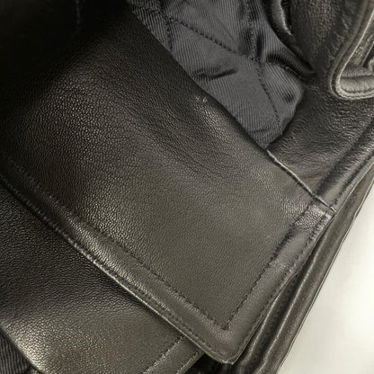 GUCCI グッチ 165399 XN029 ブラック ラムレザー ライダースベスト ベスト