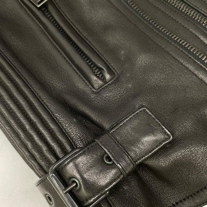 GUCCI グッチ 165399 XN029 ブラック ラムレザー ライダースベスト ベスト