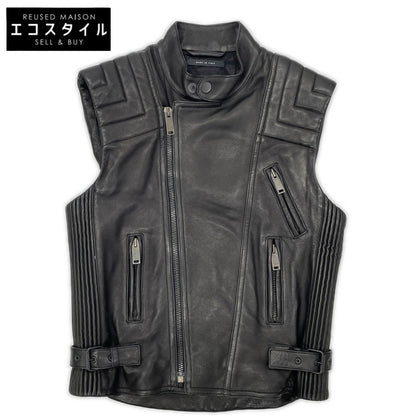 GUCCI グッチ 165399 XN029 ブラック ラムレザー ライダースベスト ベスト