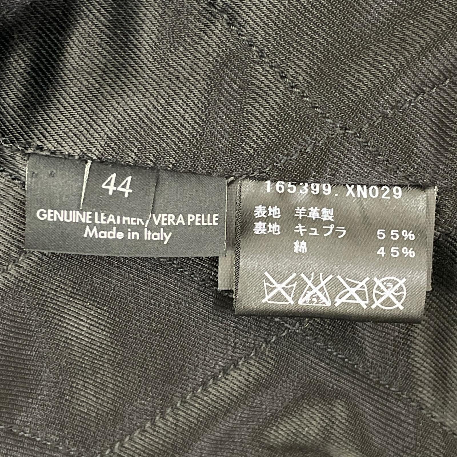 GUCCI グッチ 165399 XN029 ブラック ラムレザー ライダースベスト ベスト