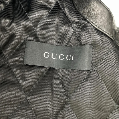 GUCCI グッチ 165399 XN029 ブラック ラムレザー ライダースベスト ベスト