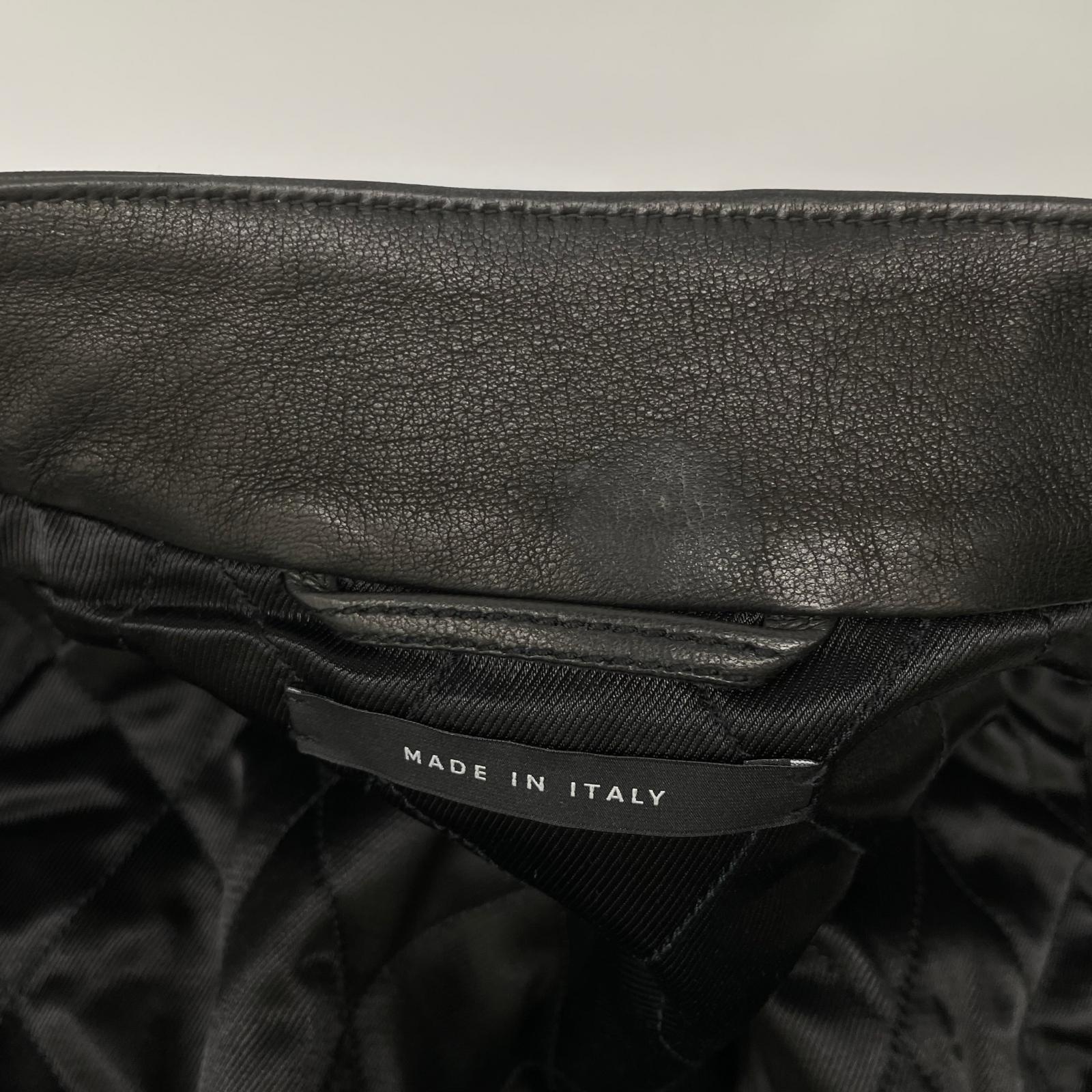 GUCCI グッチ 165399 XN029 ブラック ラムレザー ライダースベスト ベスト