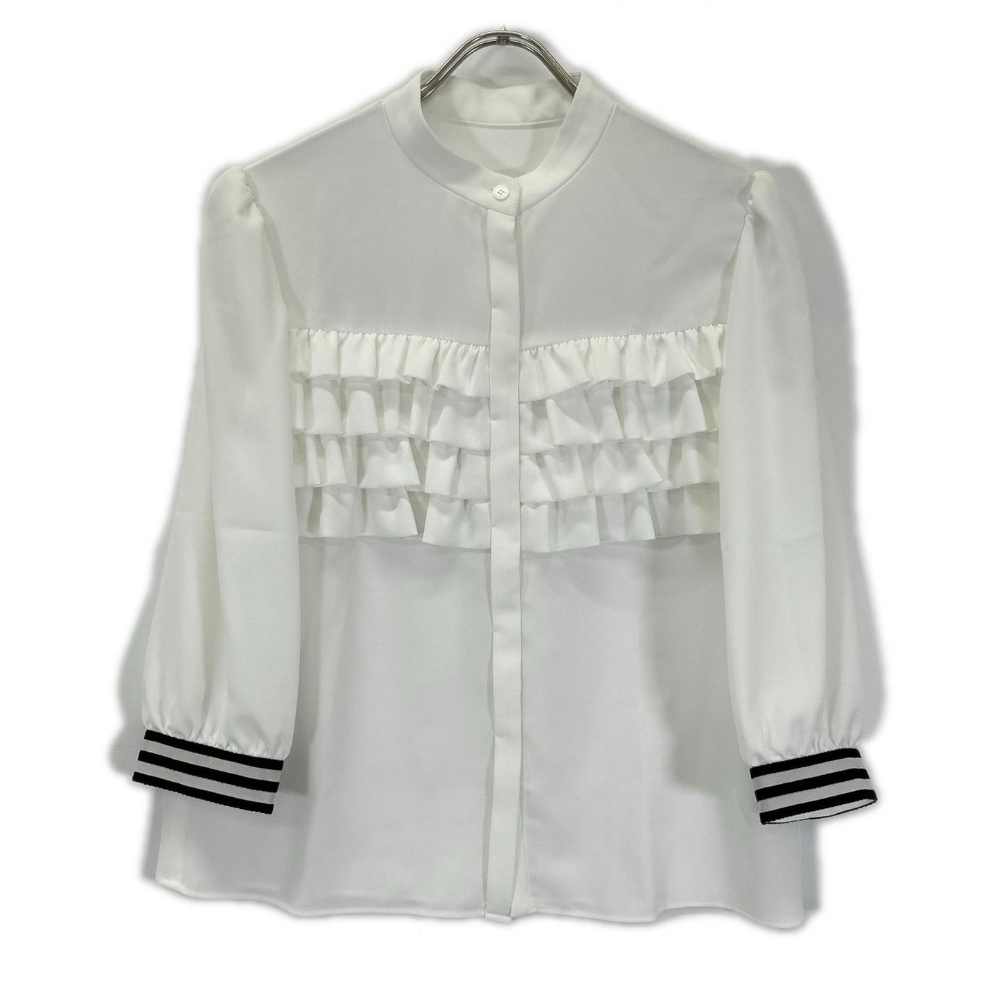 BORDERS at BALCONY ボーダーズアットバルコニー BD2311-3C-06 FRILL GEORGETTE BLOUSE ブラウス トップス