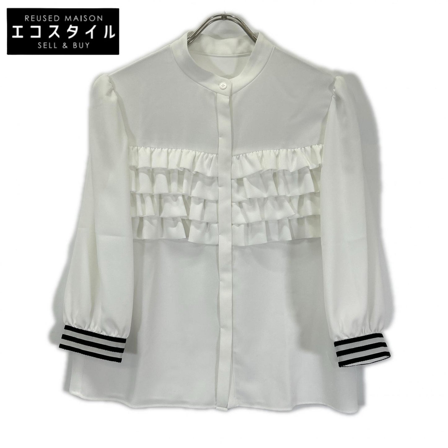 BORDERS at BALCONY ボーダーズアットバルコニー BD2311-3C-06 FRILL GEORGETTE BLOUSE ブラウス トップス