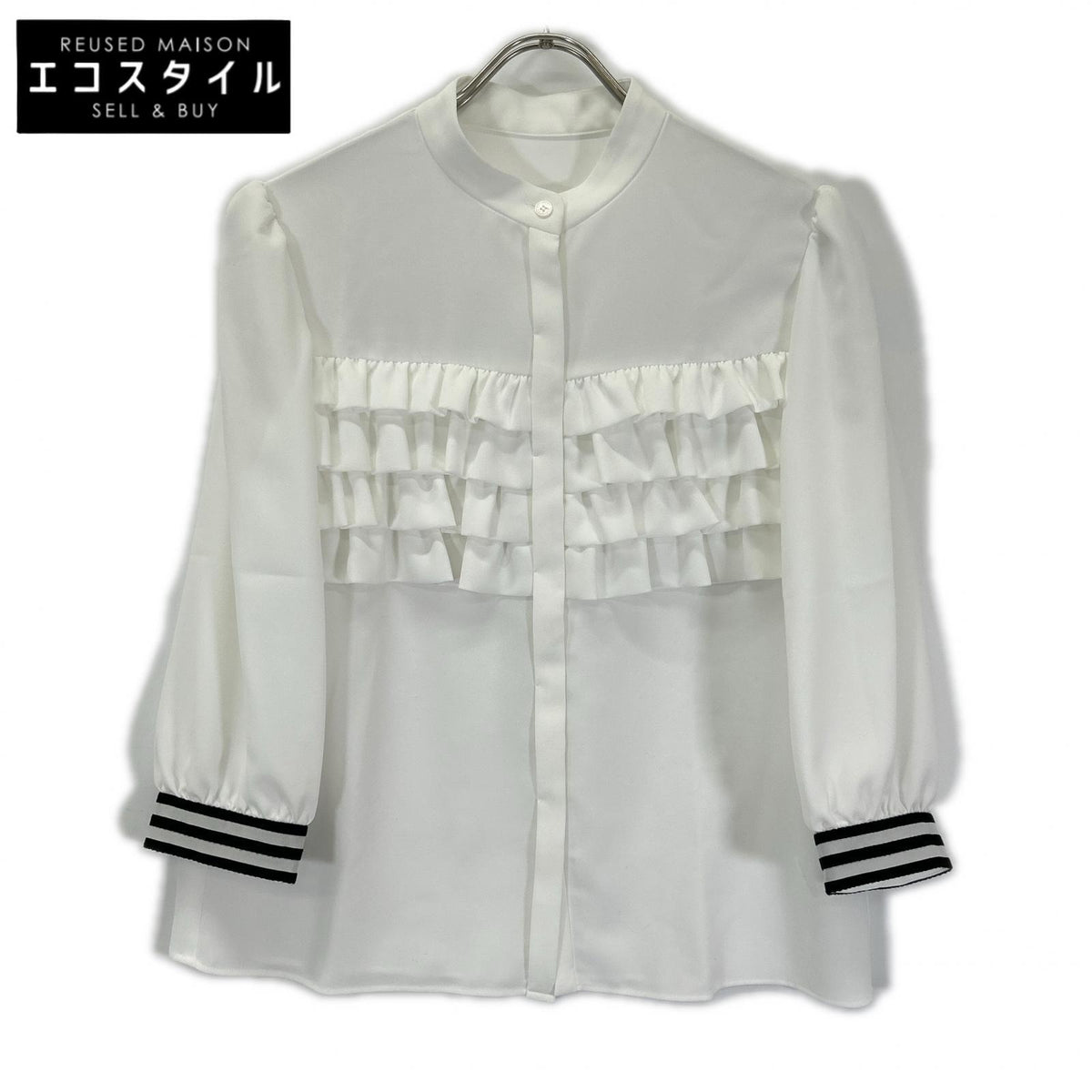 BORDERS at BALCONY ボーダーズアットバルコニー BD2311-3C-06 FRILL GEORGETTE BLOUSE ブラウス トップス