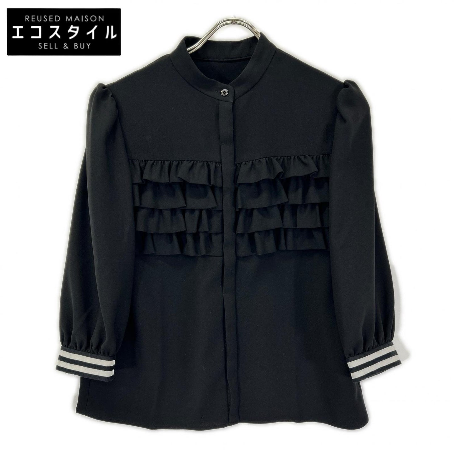 BORDERS at BALCONY ボーダーズアットバルコニー BD2311-3C-06 FRILL GEORGETTE BLOUSE ブラウス トップス