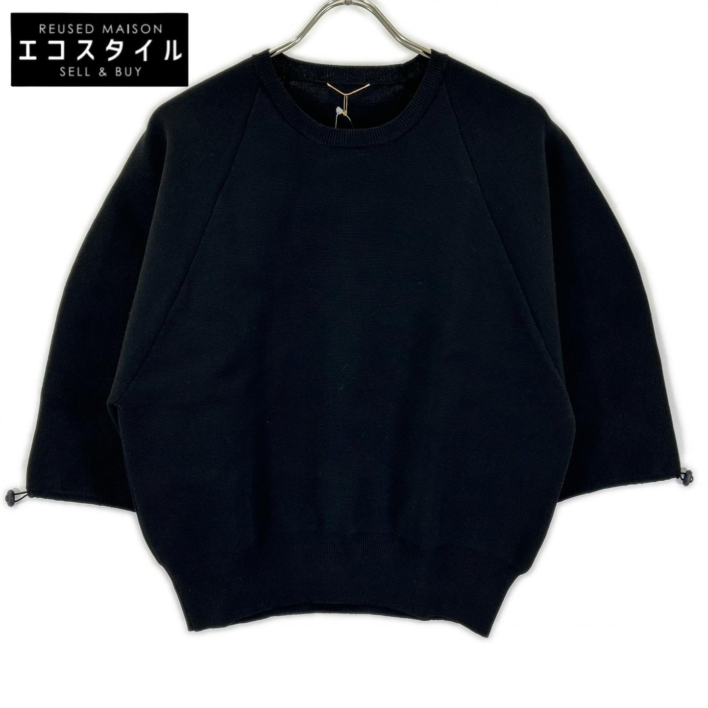 Deuxieme Classe ドゥーズィエムクラス 26-080-560-7130 ブラック 2WAY スリーブ ニット トップス