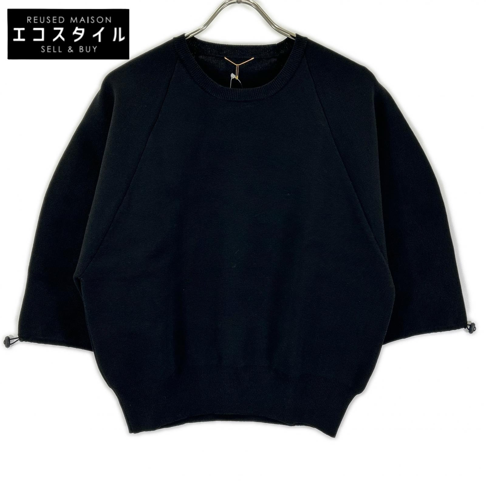 Deuxieme Classe ドゥーズィエムクラス 26-080-560-7130 ブラック 2WAY スリーブ ニット トップス
