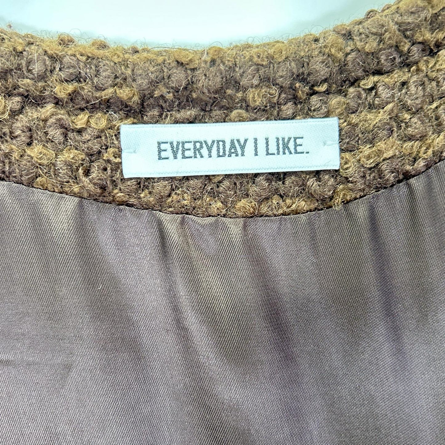 EVERY DAY I LIKE エブリデイアイライク 25-010-500-8020 ブラウン アルパカ混 ツイードブレザー ジャケット