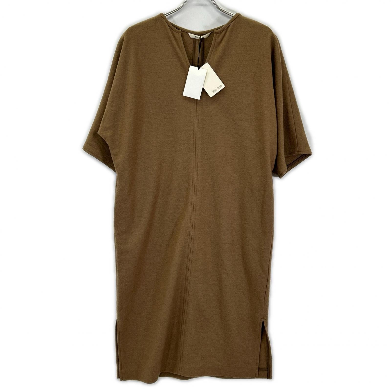 Whim Gazette ウィムガゼット WG17D0093090100 キャメル ウールキーネックワンピース ワンピース