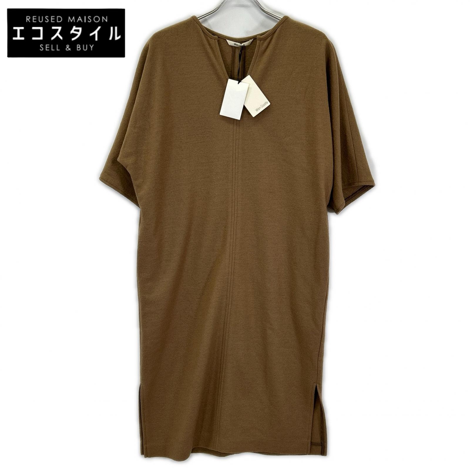 Whim Gazette ウィムガゼット WG17D0093090100 キャメル ウールキーネックワンピース ワンピース