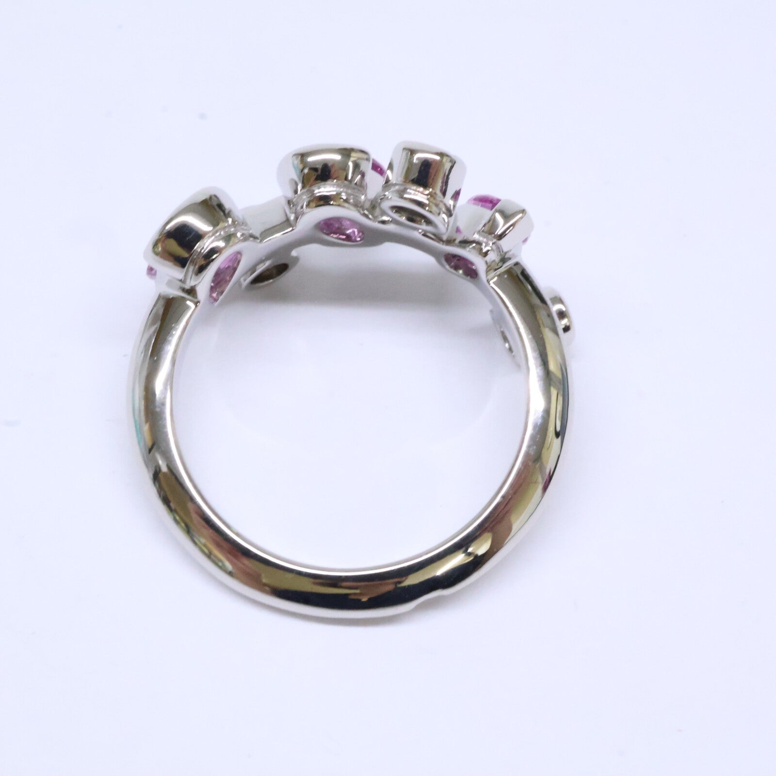 Cartier カルティエ 新品仕上げ済み PT950 メリメロ ダイヤモンド x ピンクサファイア リング 指輪