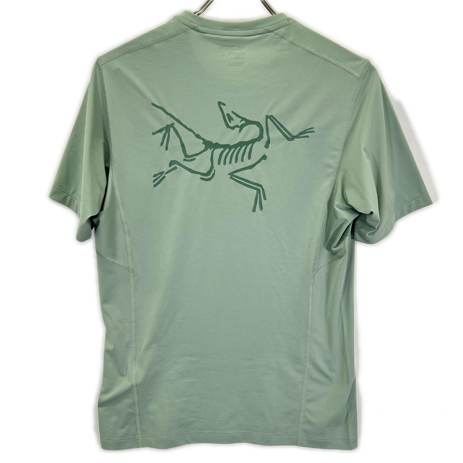 ARC'TERYX アークテリクス MOTUS CREW ARCWORD SS M グリーン バックロゴTシャツ トップス