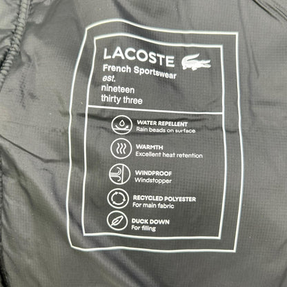 Lacoste ラコステ BH2895 ブラック バックステッチ ダウンベスト ベスト