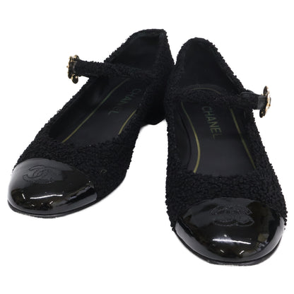 CHANEL Chanel G39582 Mary Janes with Coco Mark/camellia tweed flat pumps