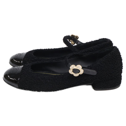 CHANEL シャネル G39582 Mary Janes メリージェーン ココマーク/カメリア ツイード フラットパンプス シューズ