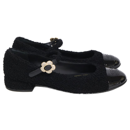 CHANEL Chanel G39582 Mary Janes with Coco Mark/camellia tweed flat pumps