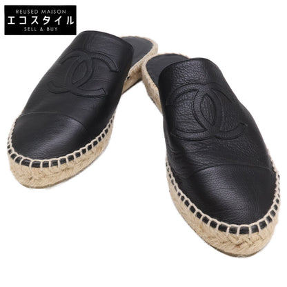 CHANEL シャネル 【美品】G33553 ココマーク エスパドリーユ スライドサンダル シューズ