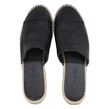 CHANEL シャネル 【美品】G33553 ココマーク エスパドリーユ スライドサンダル シューズ