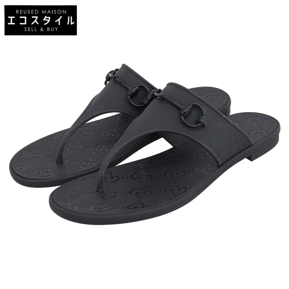 GUCCI グッチ GG ホースビット ラバー サンダル シューズ メンズ ブラック 40 780306 シューズ