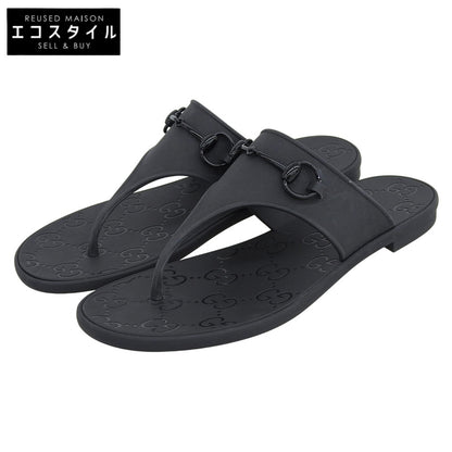 GUCCI グッチ GG ホースビット ラバー サンダル シューズ メンズ ブラック 40 780306 シューズ