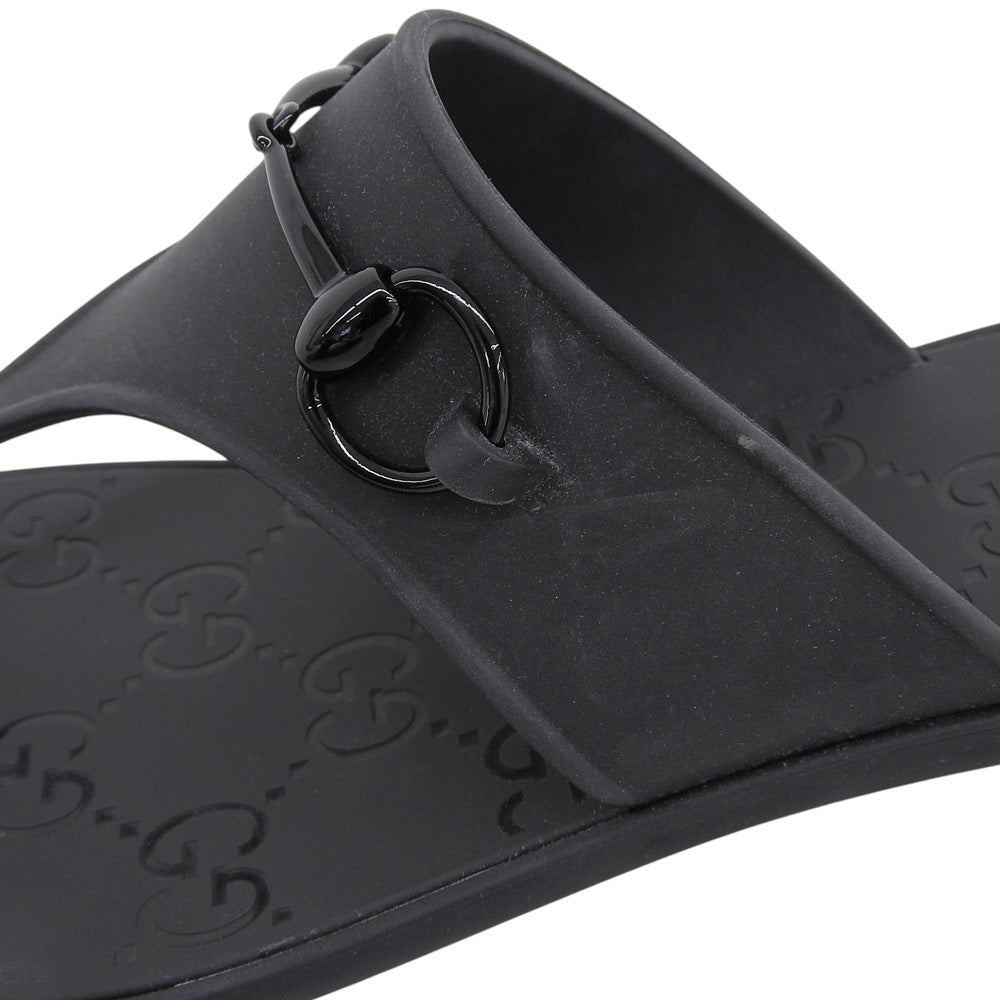 GUCCI グッチ GG ホースビット ラバー サンダル シューズ メンズ ブラック 40 780306 シューズ
