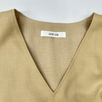 ADEAM アディアム 36995 Vネック ベージュ フレアスリーブ チュニック ワンピース ワンピース