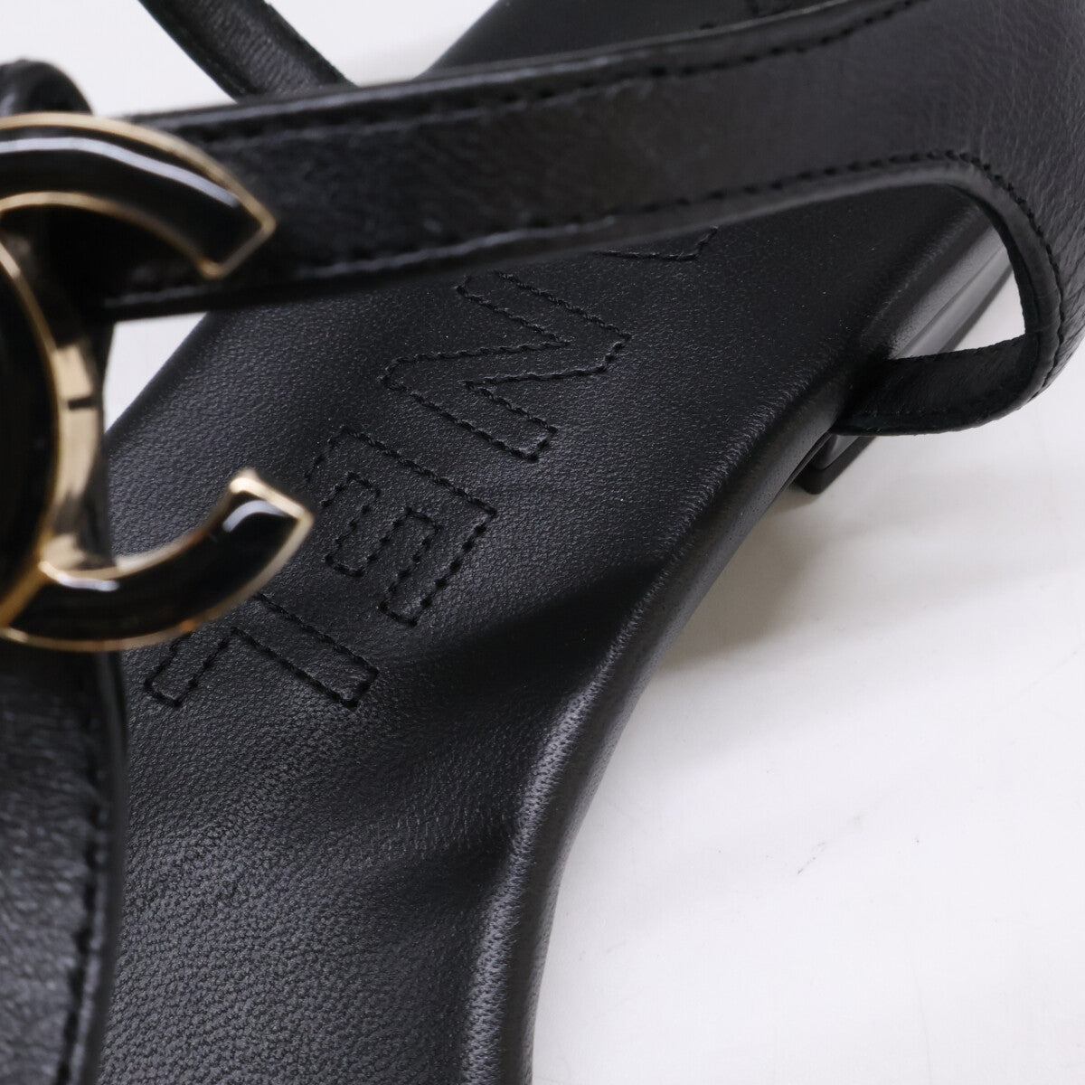 CHANEL シャネル 【美品】G45428 ココマーク レザー アンクルストラップ トング サンダル シューズ