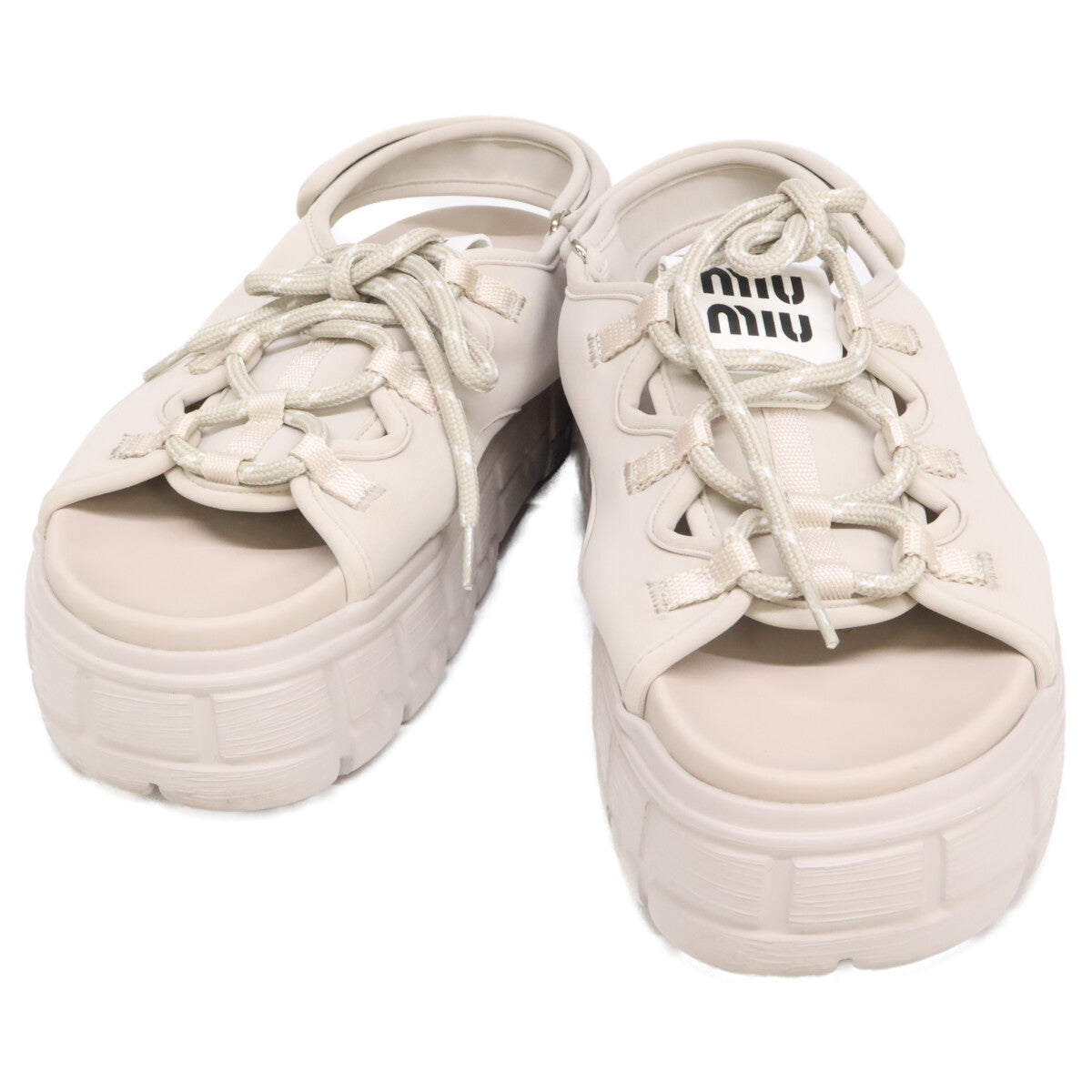MIUMIU ミュウミュウ 【美品】5X418E レースアップ チャンキー ネオプレンサンダル シューズ