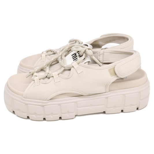 MIUMIU ミュウミュウ 【美品】5X418E レースアップ チャンキー ネオプレンサンダル シューズ