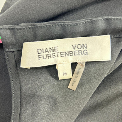 DIANEVON FURSTENBERG ダイアンフォンファステンバーグ ブラック バックリボン ボートネック シルクブラウス トップス